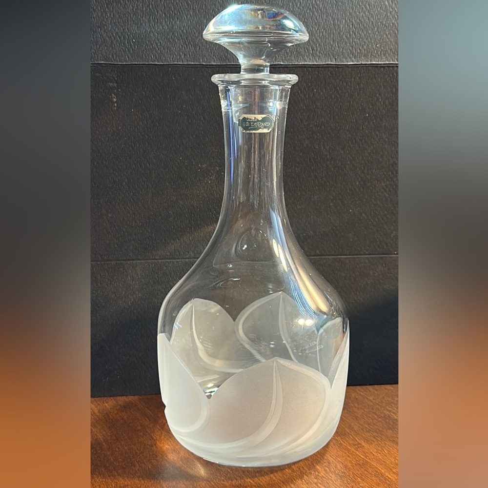 1 x J G DURAND FLORENCE SATINE frosted & etched Decanter